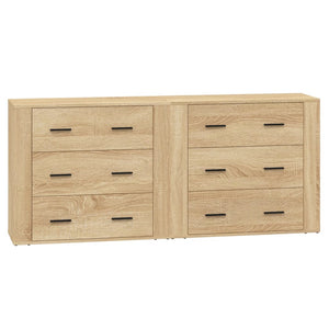 vidaXL Sideboards 2 pcs Sonoma Oak Engineered Wood