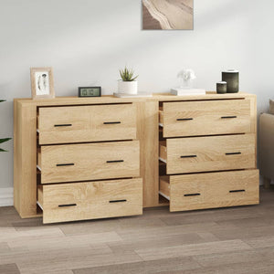 vidaXL Sideboards 2 pcs Sonoma Oak Engineered Wood