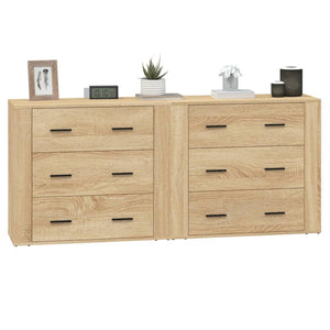 vidaXL Sideboards 2 pcs Sonoma Oak Engineered Wood