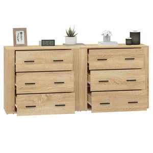 vidaXL Sideboards 2 pcs Sonoma Oak Engineered Wood