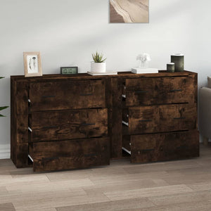 vidaXL Sideboards 2 pcs Smoked Oak Engineered Wood