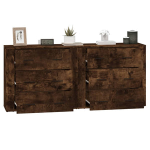 vidaXL Sideboards 2 pcs Smoked Oak Engineered Wood