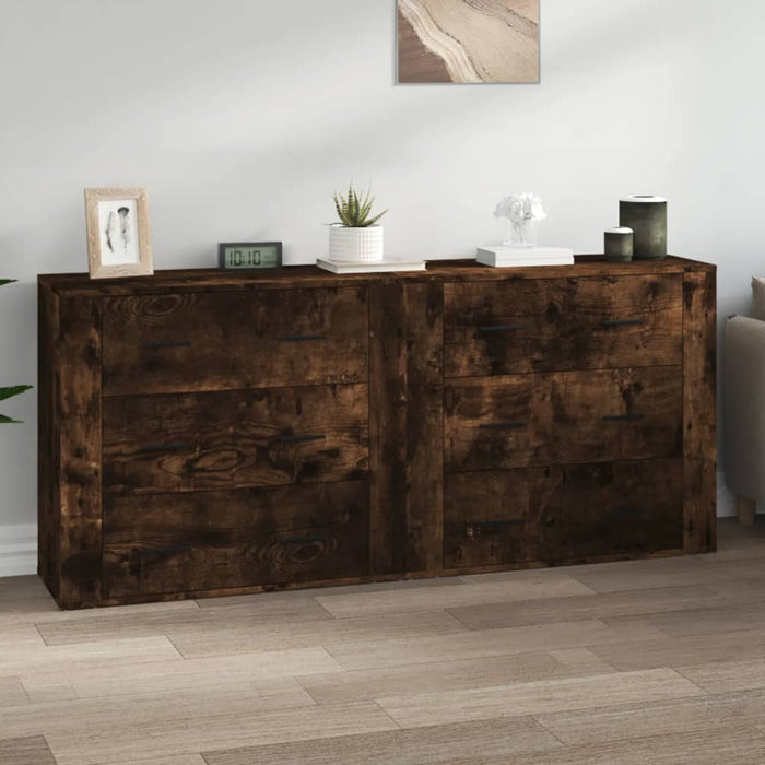 vidaXL Sideboards 2 pcs Smoked Oak Engineered Wood