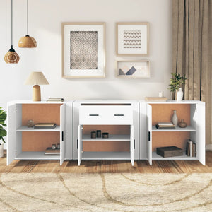 vidaXL Sideboards 3 pcs White Engineered Wood