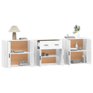 vidaXL Sideboards 3 pcs White Engineered Wood