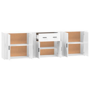 vidaXL Sideboards 3 pcs White Engineered Wood