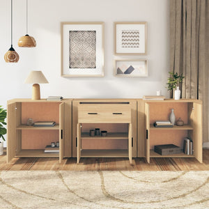 vidaXL Sideboards 3 pcs Sonoma Oak Engineered Wood