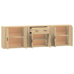 vidaXL Sideboards 3 pcs Sonoma Oak Engineered Wood