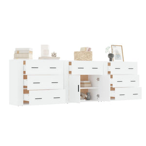 vidaXL Sideboards 3 pcs White Engineered Wood