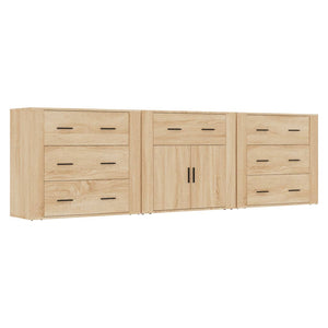 vidaXL Sideboards 3 pcs Sonoma Oak Engineered Wood