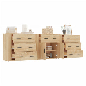 vidaXL Sideboards 3 pcs Sonoma Oak Engineered Wood