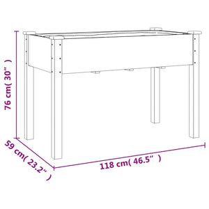 vidaXL Planter with Liner Brown 118x59x76 cm Solid Wood Fir