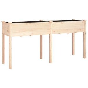 vidaXL Planter with Liner 161x45x76 cm Solid Wood Fir