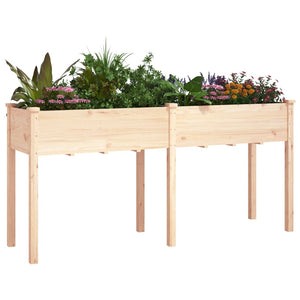 vidaXL Planter with Liner 161x45x76 cm Solid Wood Fir