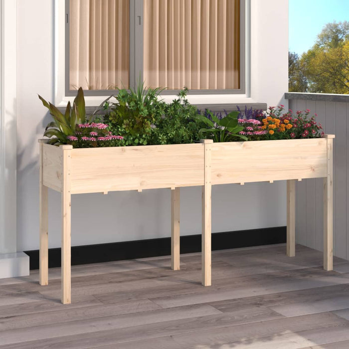 vidaXL Planter with Liner 161x45x76 cm Solid Wood Fir