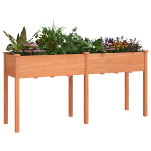 vidaXL Planter with Liner Brown 161x45x76 cm Solid Wood Fir