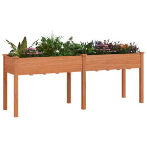 vidaXL Planter with Liner Brown 203x53x76 cm Solid Wood Fir