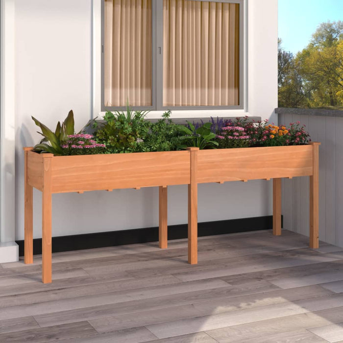 vidaXL Planter with Liner Brown 203x53x76 cm Solid Wood Fir