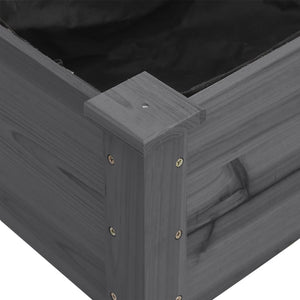 vidaXL Planter with Liner Grey 203x53x76 cm Solid Wood Fir