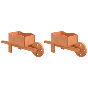 vidaXL Wheelbarrow Planters 2 pcs 47x15x19 cm Solid Wood Fir