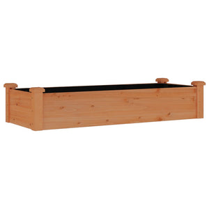 vidaXL Garden Raised Bed with Liner Brown 120x45x25 cm Solid Wood Fir