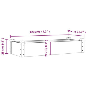 vidaXL Garden Raised Bed with Liner Brown 120x45x25 cm Solid Wood Fir