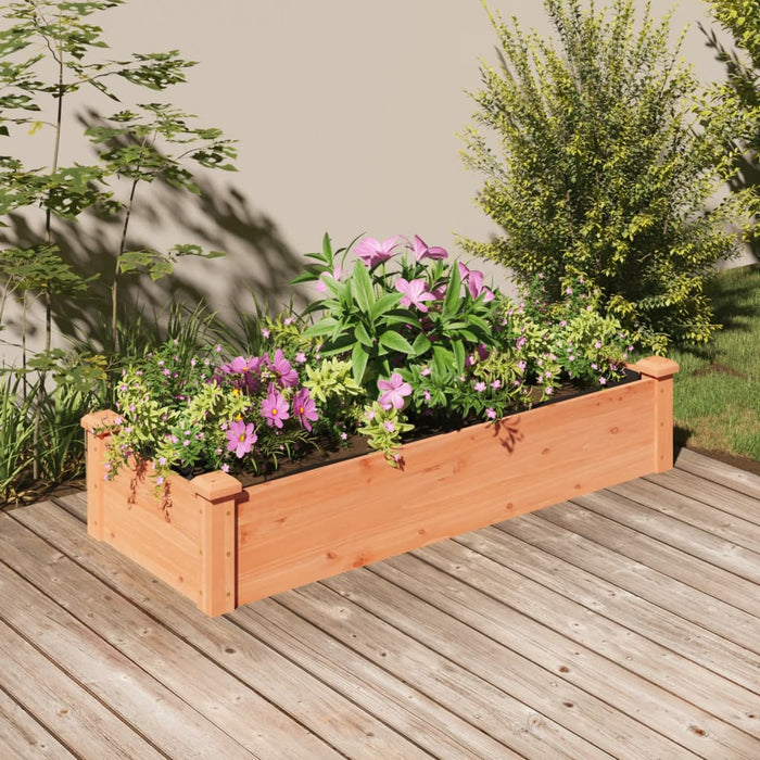 vidaXL Garden Raised Bed with Liner Brown 120x45x25 cm Solid Wood Fir