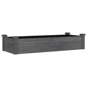 vidaXL Garden Raised Bed with Liner Grey 120x45x25 cm Solid Wood Fir