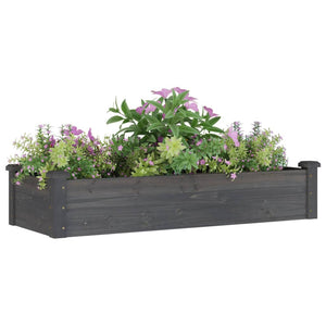 vidaXL Garden Raised Bed with Liner Grey 120x45x25 cm Solid Wood Fir