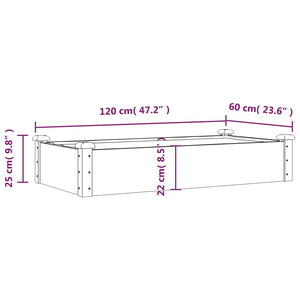 vidaXL Garden Raised Bed with Liner 120x60x25 cm Solid Wood Fir