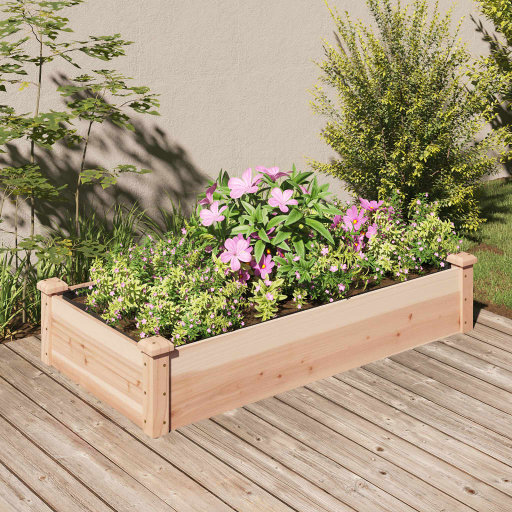 vidaXL Garden Raised Bed with Liner 120x60x25 cm Solid Wood Fir