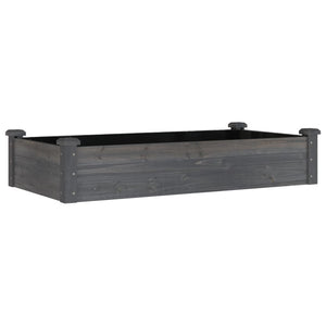 vidaXL Garden Raised Bed with Liner Grey 120x60x25 cm Solid Wood Fir