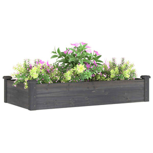 vidaXL Garden Raised Bed with Liner Grey 120x60x25 cm Solid Wood Fir