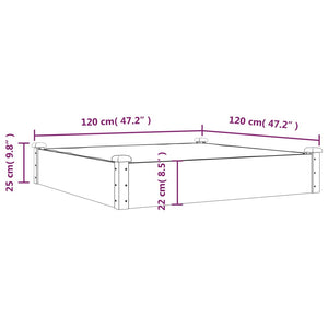 vidaXL Garden Raised Bed with Liner 120x120x25 cm Solid Wood Fir