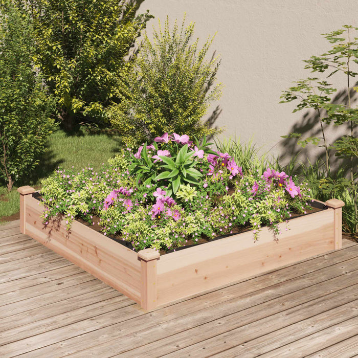 vidaXL Garden Raised Bed with Liner 120x120x25 cm Solid Wood Fir