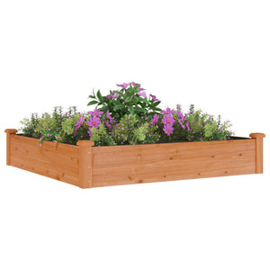 vidaXL Garden Raised Bed with Liner Brown 120x120x25 cm Solid Wood Fir