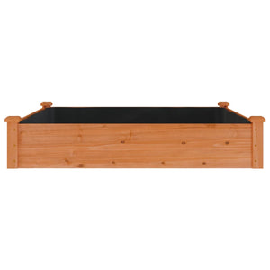 vidaXL Garden Raised Bed with Liner Brown 120x120x25 cm Solid Wood Fir