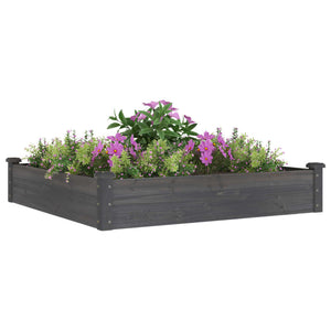 vidaXL Garden Raised Bed with Liner Grey 120x120x25 cm Solid Wood Fir