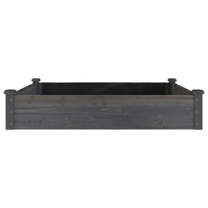 vidaXL Garden Raised Bed with Liner Grey 120x120x25 cm Solid Wood Fir