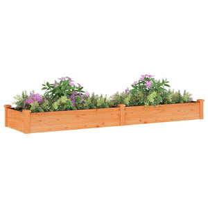 vidaXL Garden Raised Bed with Liner Brown 240x60x25 cm Solid Wood Fir