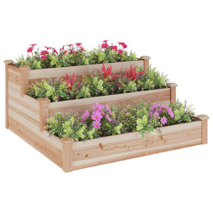 vidaXL Garden Raised Bed 120x120x56 cm Solid Wood Fir