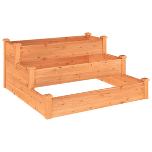 vidaXL Garden Raised Bed Brown 120x120x56 cm Solid Wood Fir