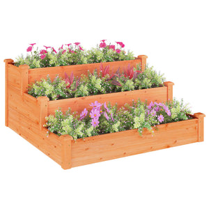 vidaXL Garden Raised Bed Brown 120x120x56 cm Solid Wood Fir