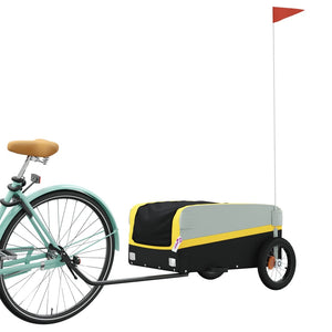 vidaXL Bike Trailer Black and Yellow 30 kg Iron