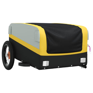 vidaXL Bike Trailer Black and Yellow 30 kg Iron