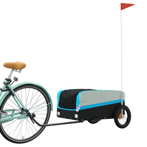 vidaXL Bike Trailer Black and Blue 30 kg Iron