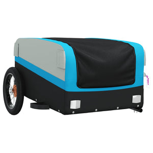 vidaXL Bike Trailer Black and Blue 30 kg Iron