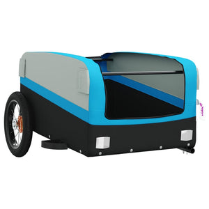 vidaXL Bike Trailer Black and Blue 30 kg Iron