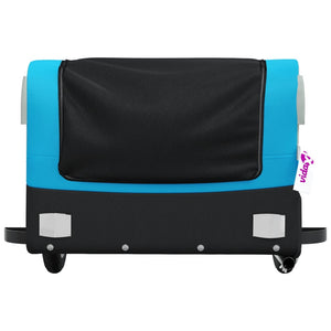 vidaXL Bike Trailer Black and Blue 30 kg Iron