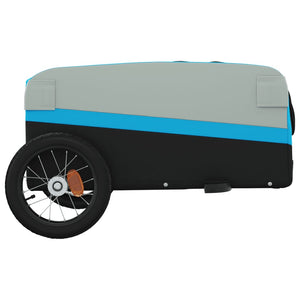 vidaXL Bike Trailer Black and Blue 30 kg Iron